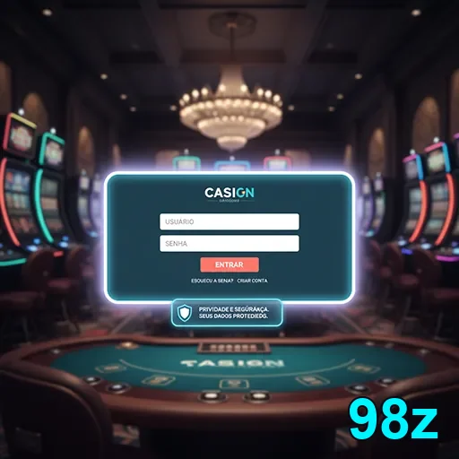 Ilustração de Acesse o cassino online 98z com login rápido e seguro